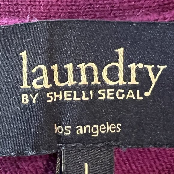 Laundry by Shelli Segal Dress Womens Size Large Bell Snap Sleeves Boat Neck Wine - Picture 15 of 16